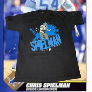 VTG 1994 NFL Chris Spielman Detroit Lions Mens Sz XL T-Shirt Super Bowl Football